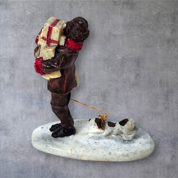 Hawthorne Village All Tied Up 2001 Norman Rockwell Figurine Dog And Gifts - Picture 2 of 4